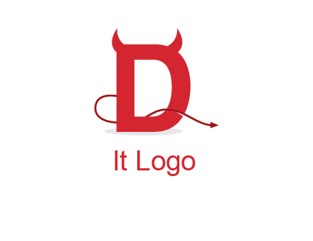 letter d with devil horns logo