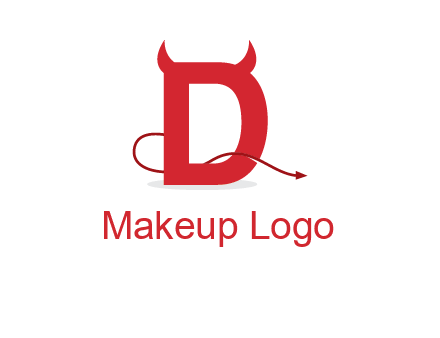 letter d with devil horns logo