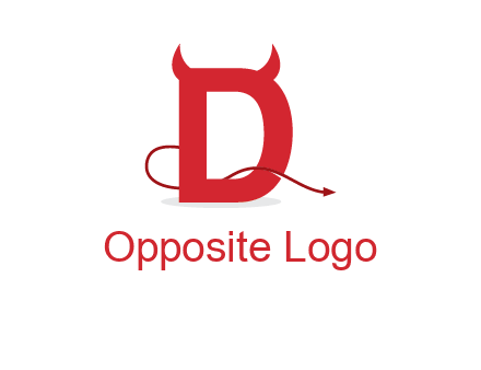 letter d with devil horns logo