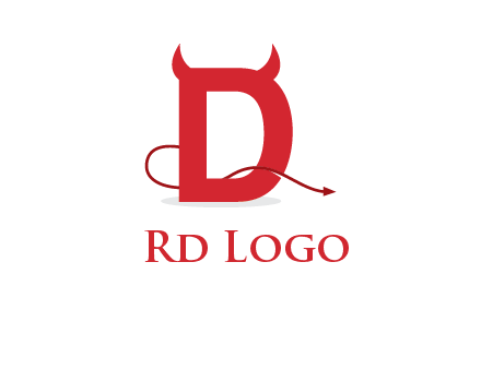 letter d with devil horns logo