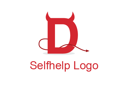 letter d with devil horns logo