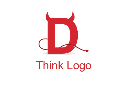 letter d with devil horns logo