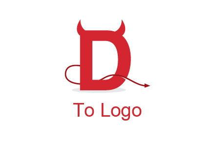 letter d with devil horns logo