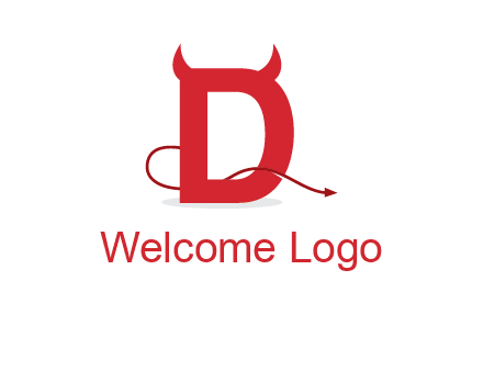 letter d with devil horns logo