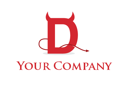 letter d with devil horns logo