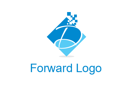 letter d inside the rhombus shape with technology squares logo