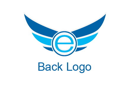 letter e inside the circle with wings logo