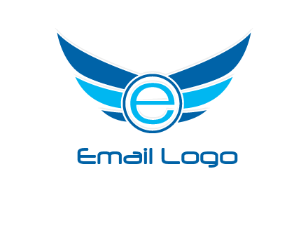 letter e inside the circle with wings logo
