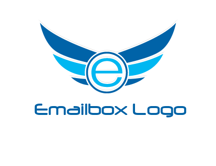 letter e inside the circle with wings logo