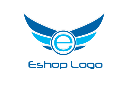 letter e inside the circle with wings logo