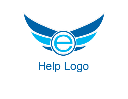 letter e inside the circle with wings logo