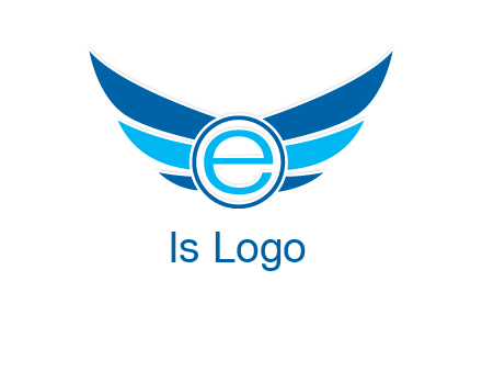 letter e inside the circle with wings logo