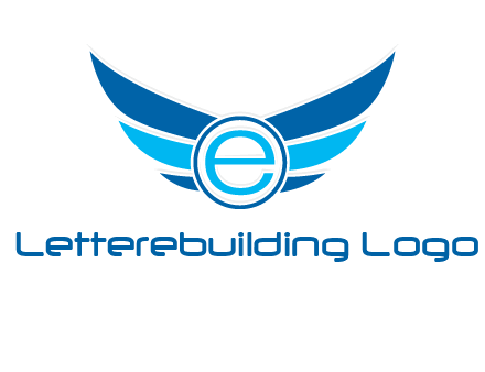 letter e inside the circle with wings logo