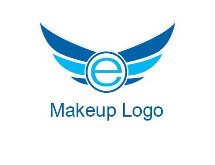 letter e inside the circle with wings logo