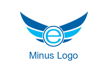 letter e inside the circle with wings logo