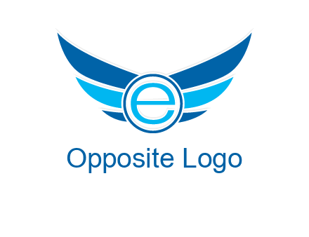 letter e inside the circle with wings logo