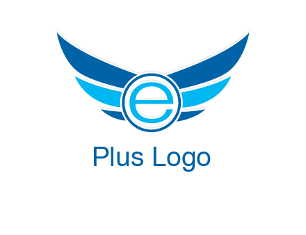 letter e inside the circle with wings logo