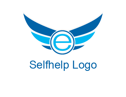 letter e inside the circle with wings logo