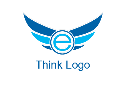 letter e inside the circle with wings logo