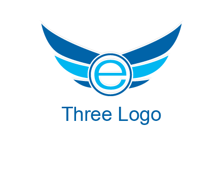 letter e inside the circle with wings logo