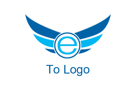 letter e inside the circle with wings logo