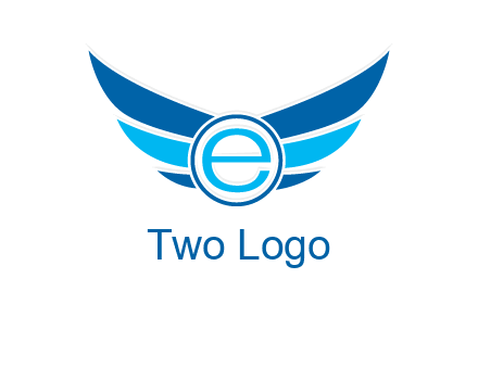 letter e inside the circle with wings logo