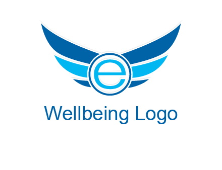 letter e inside the circle with wings logo