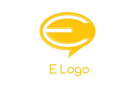 letter e inside the speech bubble logo