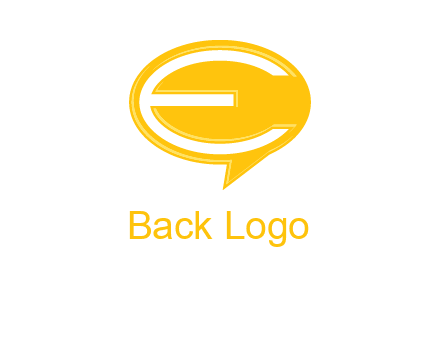 letter e inside the speech bubble logo