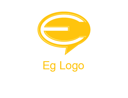 letter e inside the speech bubble logo