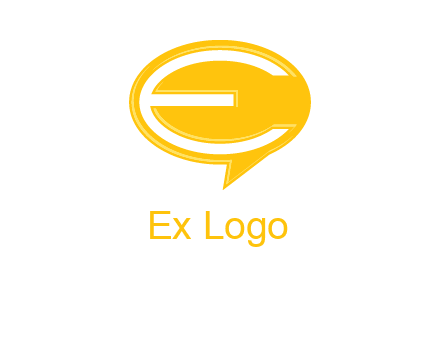letter e inside the speech bubble logo