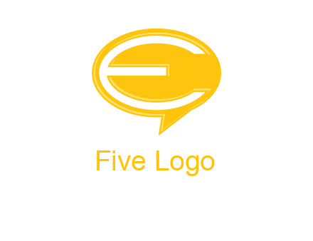 letter e inside the speech bubble logo