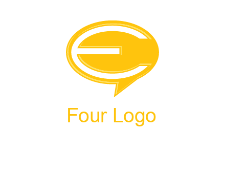letter e inside the speech bubble logo