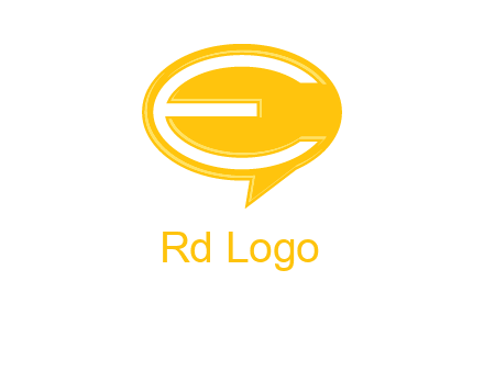 letter e inside the speech bubble logo