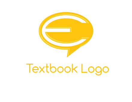 letter e inside the speech bubble logo