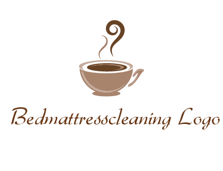 fancy coffee cup with steam beverage logo