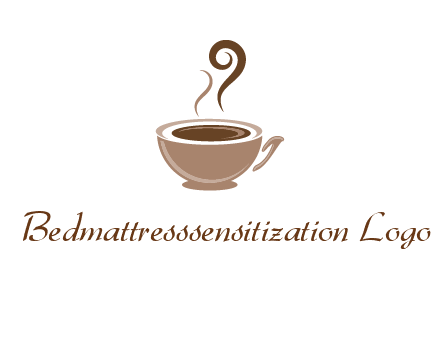 fancy coffee cup with steam beverage logo