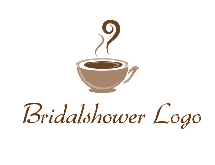 fancy coffee cup with steam beverage logo
