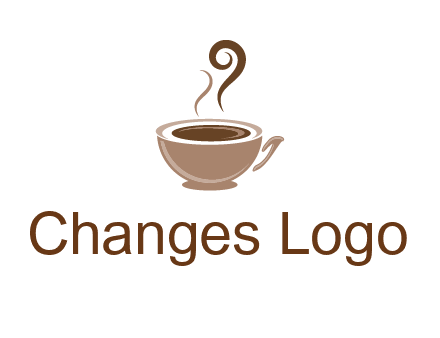 fancy coffee cup with steam beverage logo