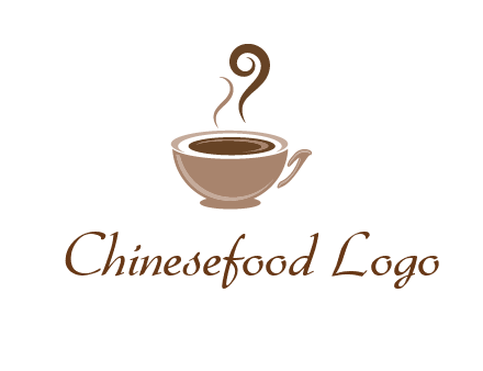 fancy coffee cup with steam beverage logo