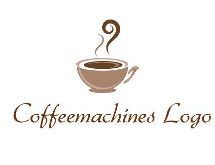 fancy coffee cup with steam beverage logo