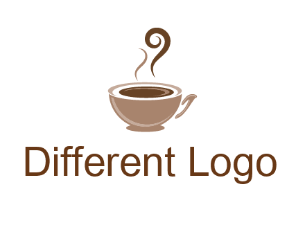 fancy coffee cup with steam beverage logo