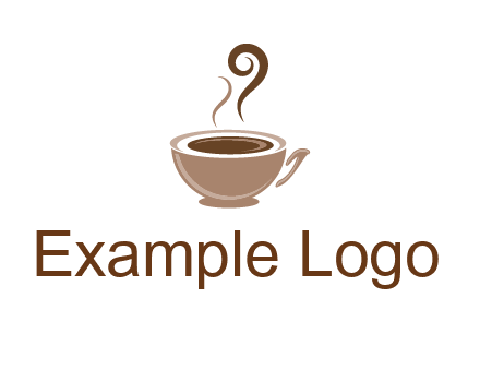 fancy coffee cup with steam beverage logo