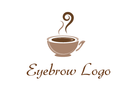 fancy coffee cup with steam beverage logo