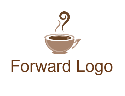 fancy coffee cup with steam beverage logo
