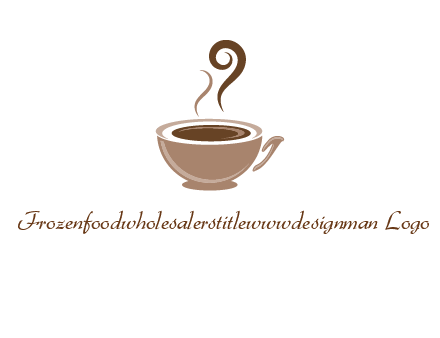 fancy coffee cup with steam beverage logo