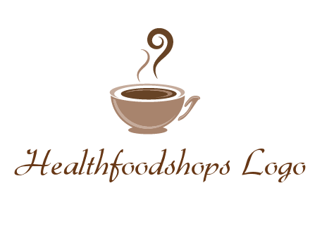 fancy coffee cup with steam beverage logo