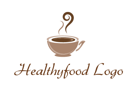 fancy coffee cup with steam beverage logo