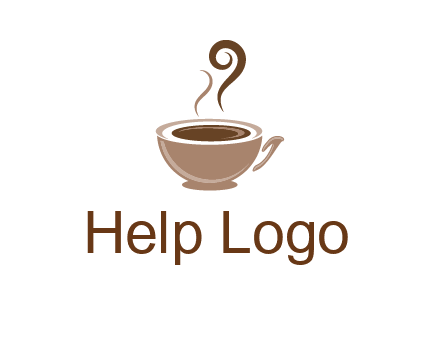 fancy coffee cup with steam beverage logo