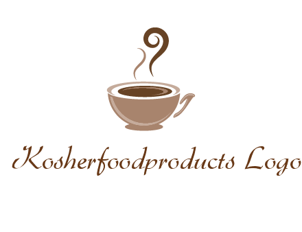 fancy coffee cup with steam beverage logo